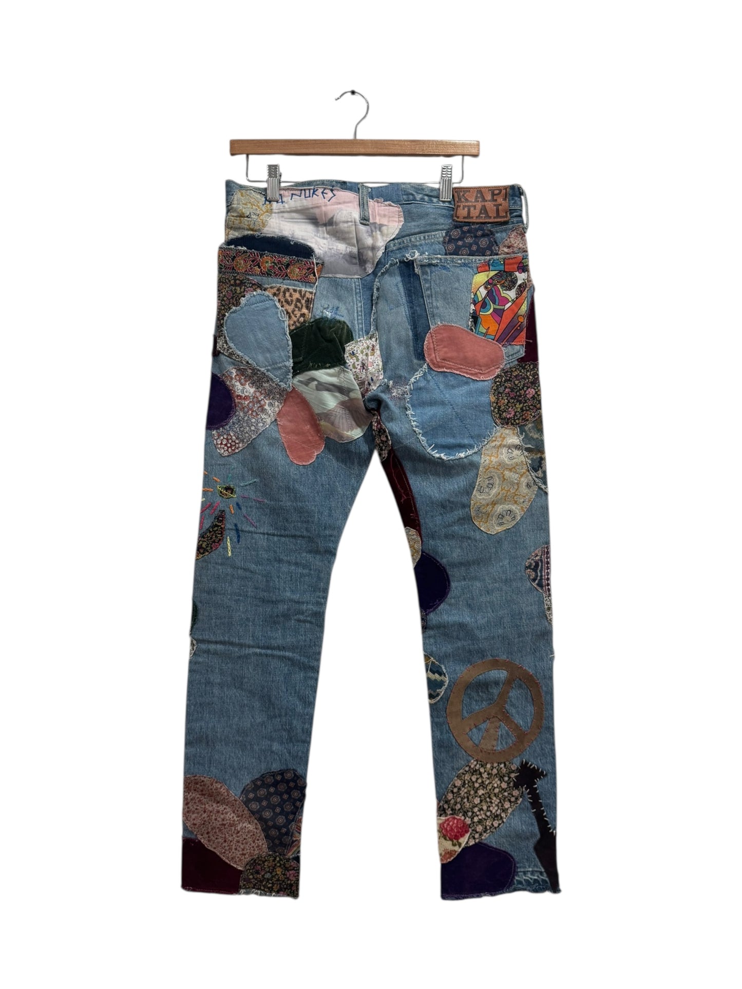 Kapital 14oz Monkey Cisco Patchwork Hippie Insane Jeans Blue