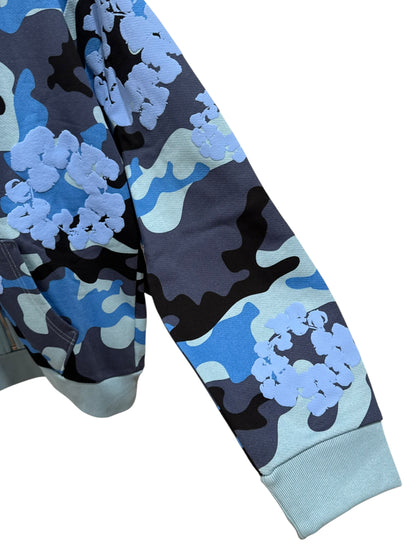 Denim Tears The Cotton Wreath Zip Hoodie Blue Camo