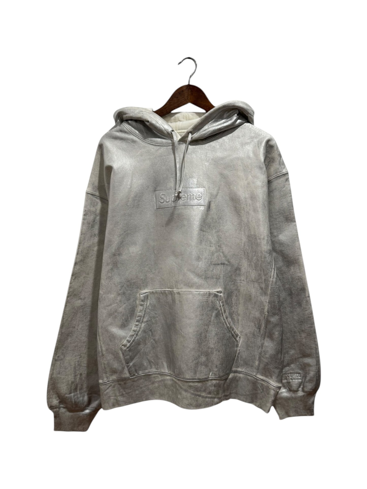 Supreme MM6 Maison Margiela Foil Box Logo Hoodie White