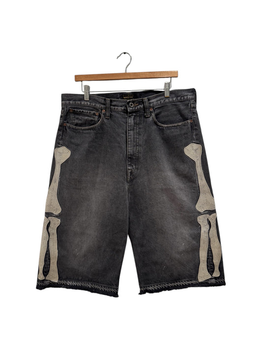 Kapital 14oz Denim 5P Bone Shorts Black