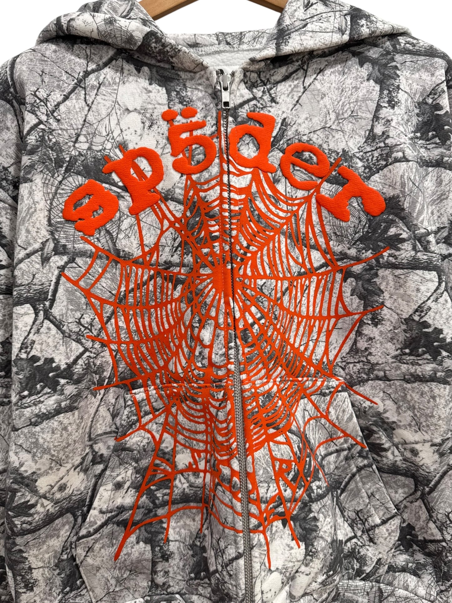 Sp5der Real Tree OG Web V2 Zip Hoodie White Camo