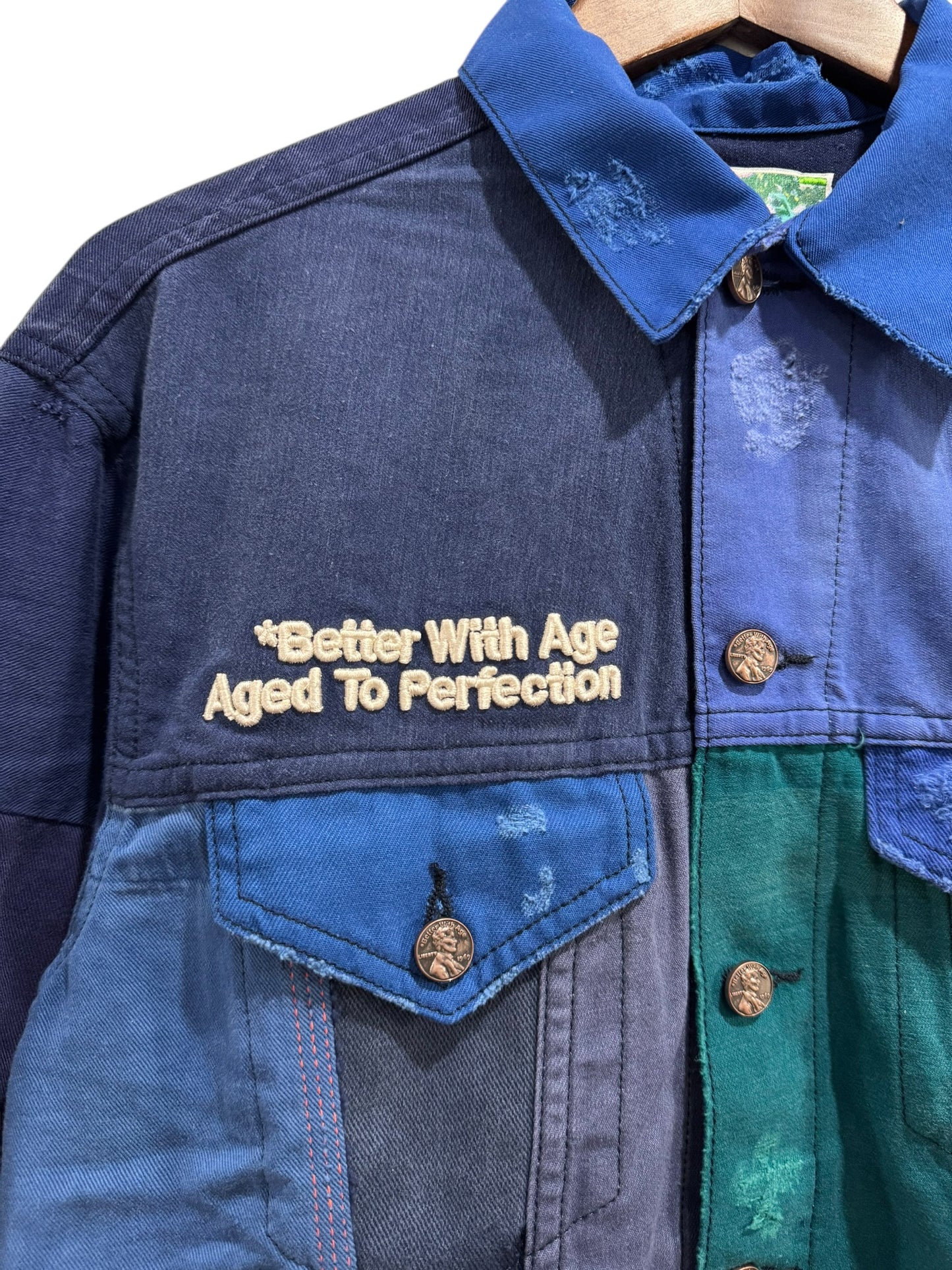 Better With Age Camion Reconstructed French Work Jacket Blue