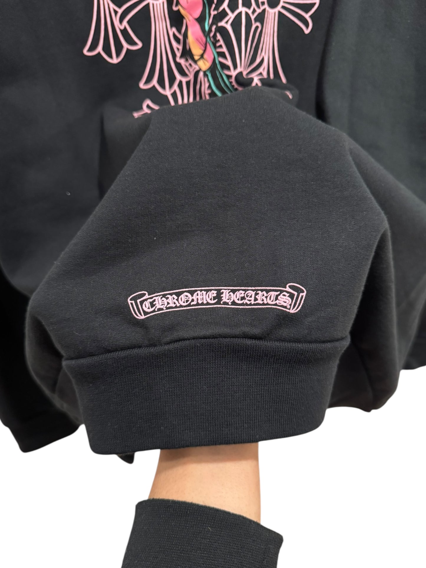 Chrome Hearts x Deadly Dolls Cross Scroll Zip Hoodie Black