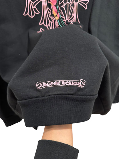 Chrome Hearts x Deadly Dolls Cross Scroll Zip Hoodie Black
