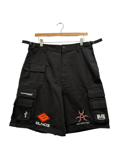 Balenciaga Gamer Cargo Shorts Black
