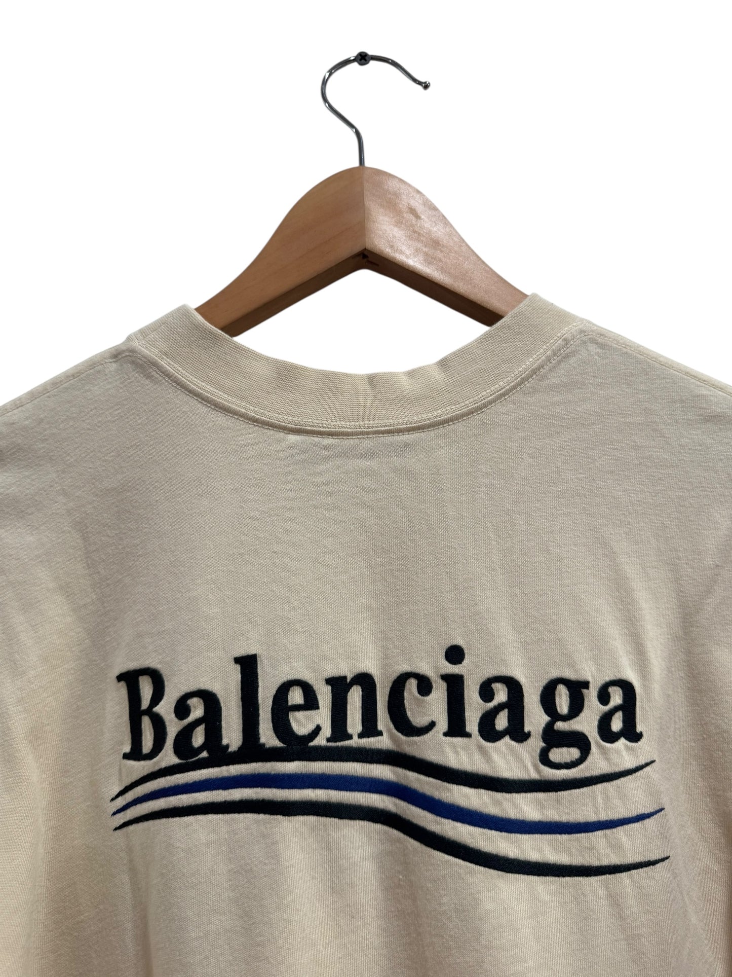 Balenciaga Political Campaign Layered Long Sleeve Tee Cream