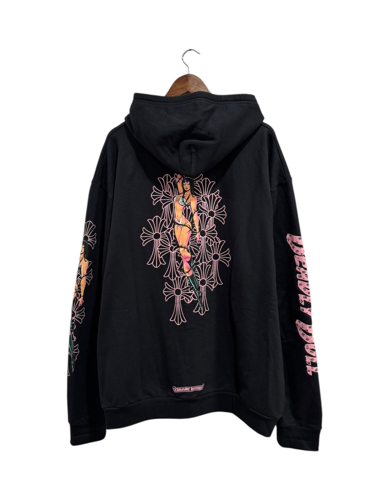 Chrome Hearts x Deadly Dolls Cross Scroll Zip Hoodie Black