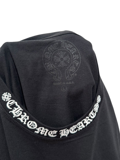 Chrome Hearts Neck Logo Long Slevee Tee Black White