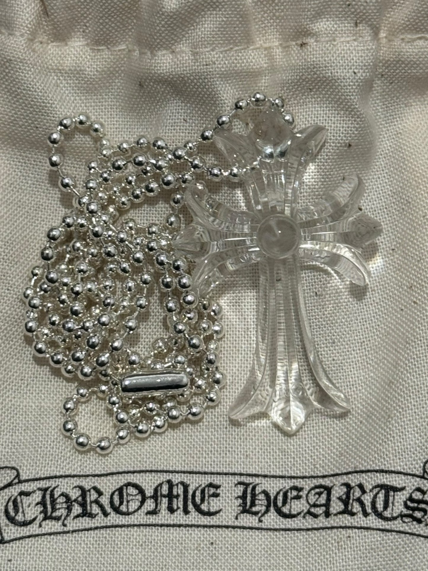 Chrome Hearts CH Cross Necklace Clear Translucent