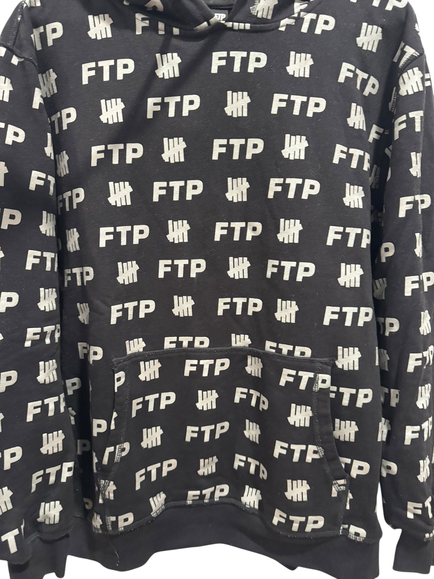 FTP x Undefeated All Over Print Hoodie Black