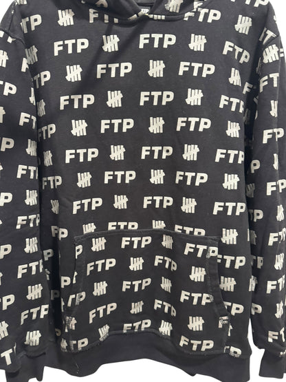 FTP x Undefeated All Over Print Hoodie Black