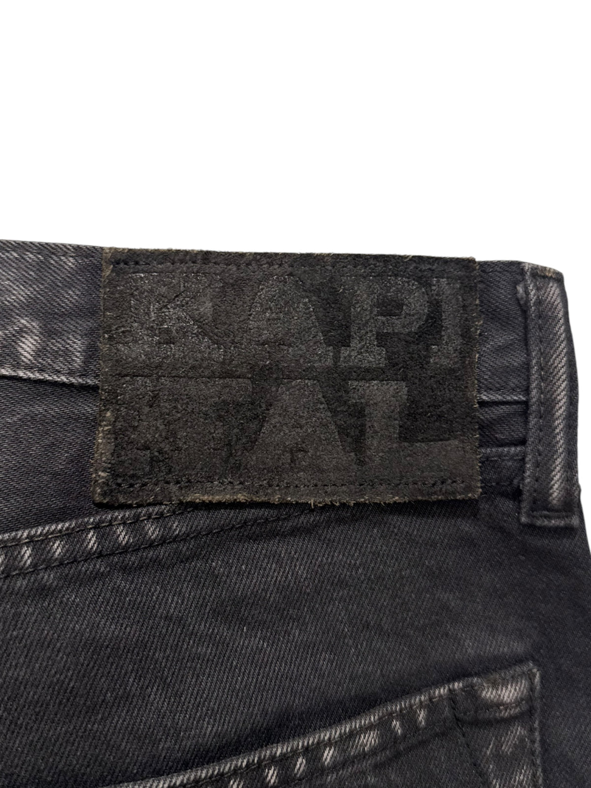 Kapital 14oz Black Denim Monkey Cisco Studded Jeans Black