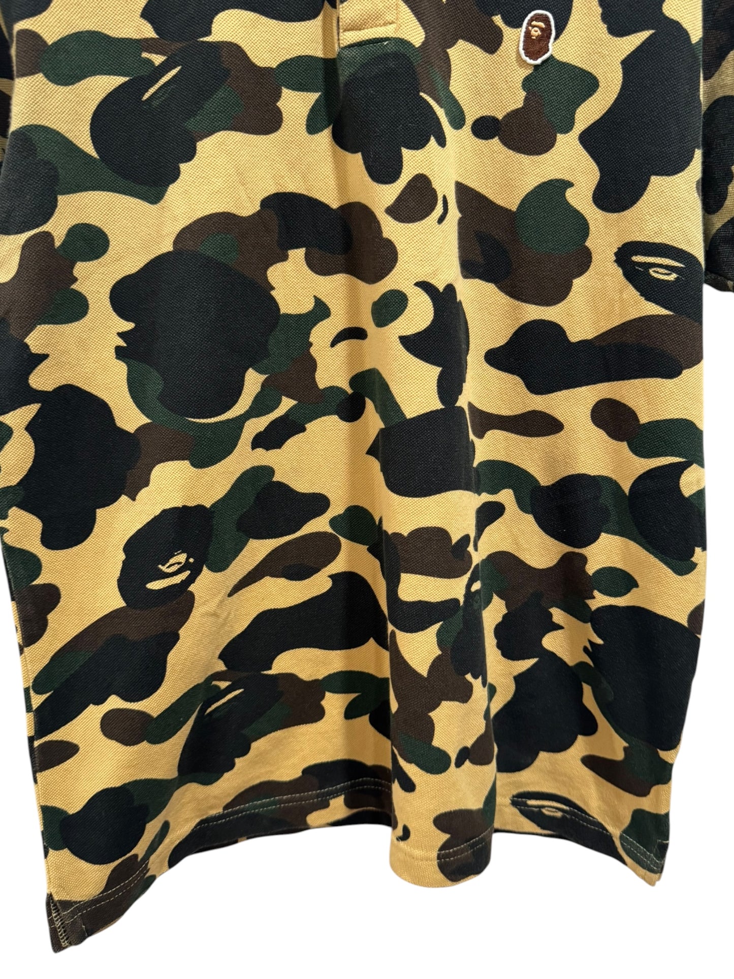 BAPE Color Camo Ape Head Polo Yellow Green