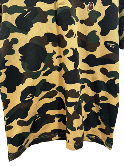 BAPE Color Camo Ape Head Polo Yellow Green