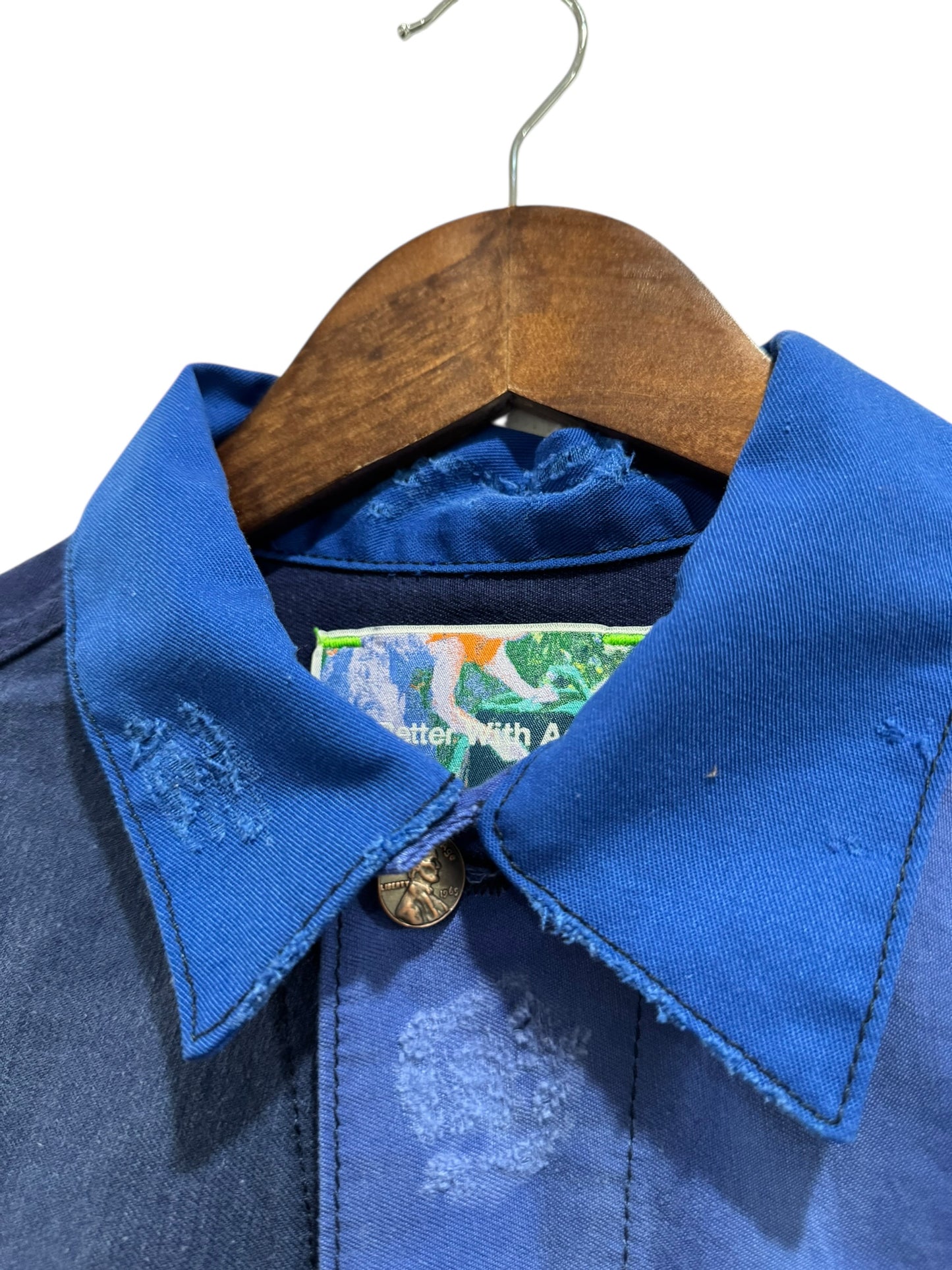 Better With Age Camion Reconstructed French Work Jacket Blue