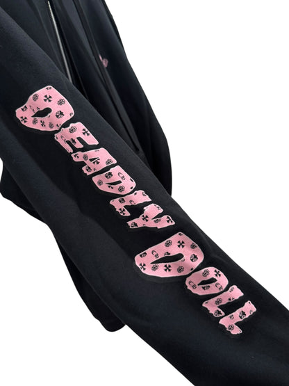 Chrome Hearts x Deadly Dolls Cross Scroll Zip Hoodie Black