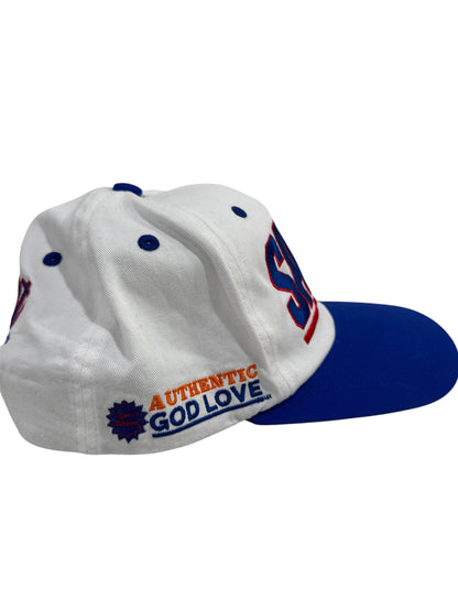 Saint Michael Authentic God Love Giants Snapback White Blue