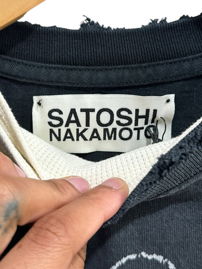 Satoshi Nakamoto Bleached Luke Thermal Tee Black White