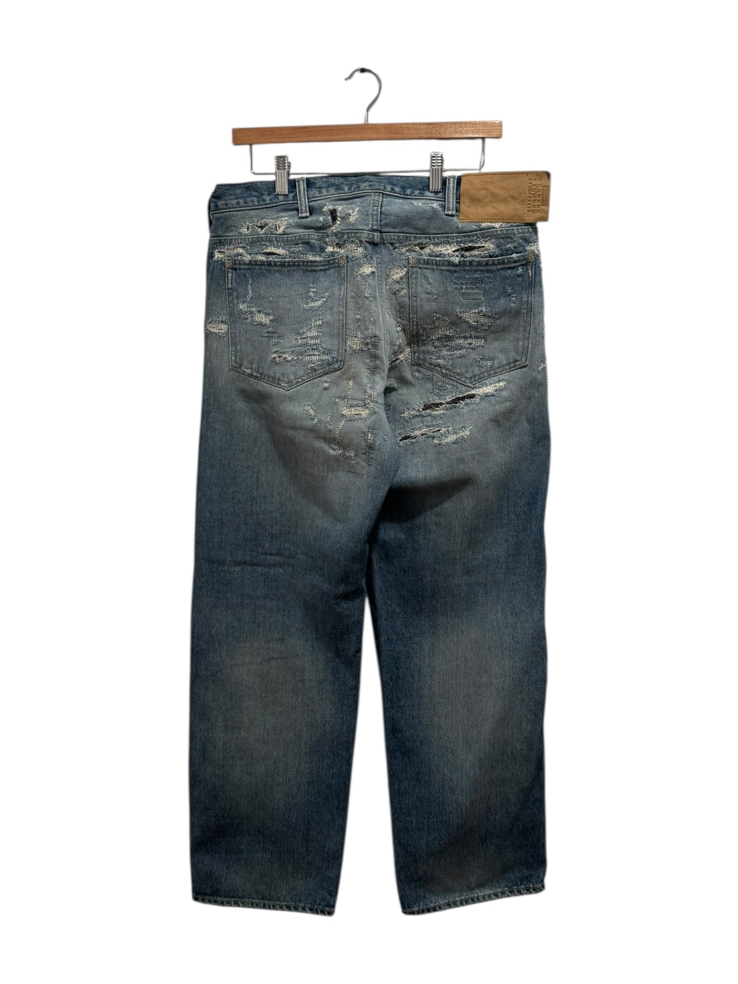 Supreme MM6 Maison Margiela Distressed Loose Fit Selvedge Jean Blue