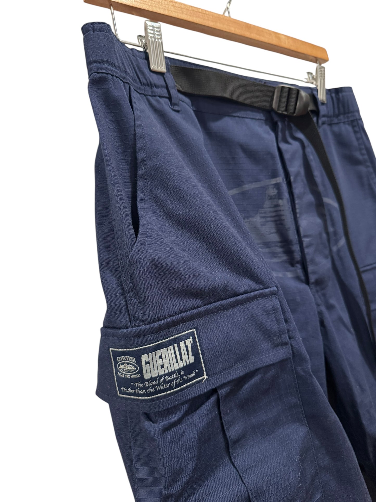 Corteiz Guerillaz Cargo Pants Navy Blue
