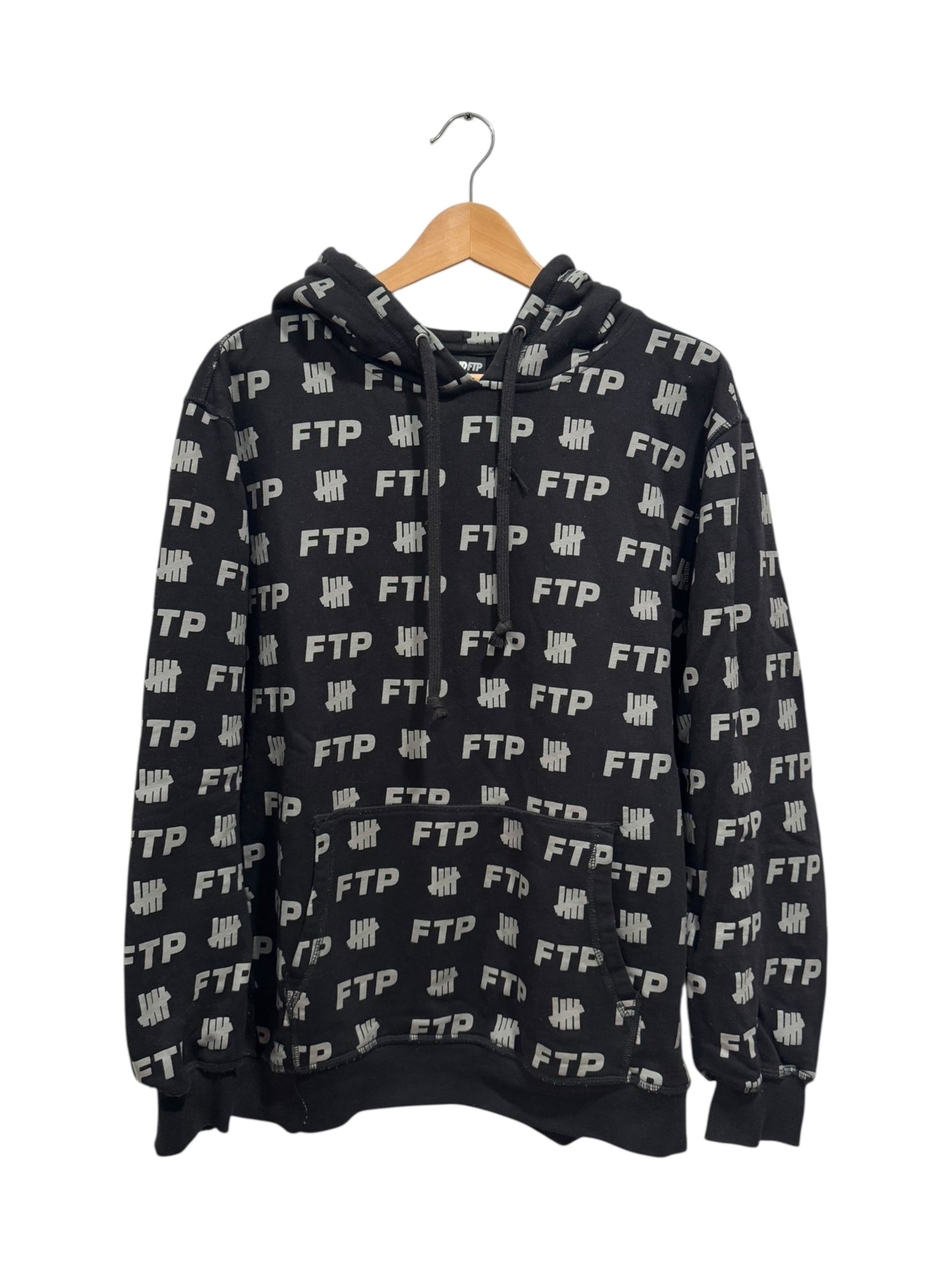 FTP x Undefeated All Over Print Hoodie Black