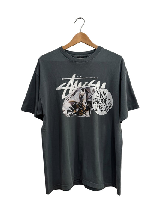 Stussy Livin Stoopid Large Tee Grey