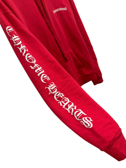 Chrome Hearts Online Exclusive Scroll Logo Hoodie Red