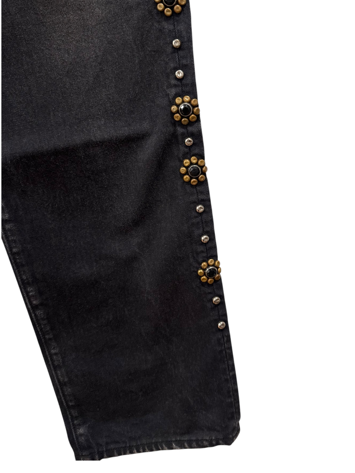 Kapital 14oz Black Denim Monkey Cisco Studded Jeans Black