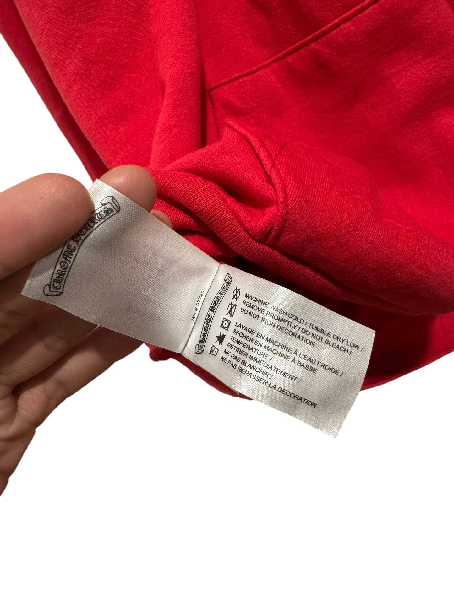 Chrome Hearts Online Exclusive Scroll Logo Hoodie Red