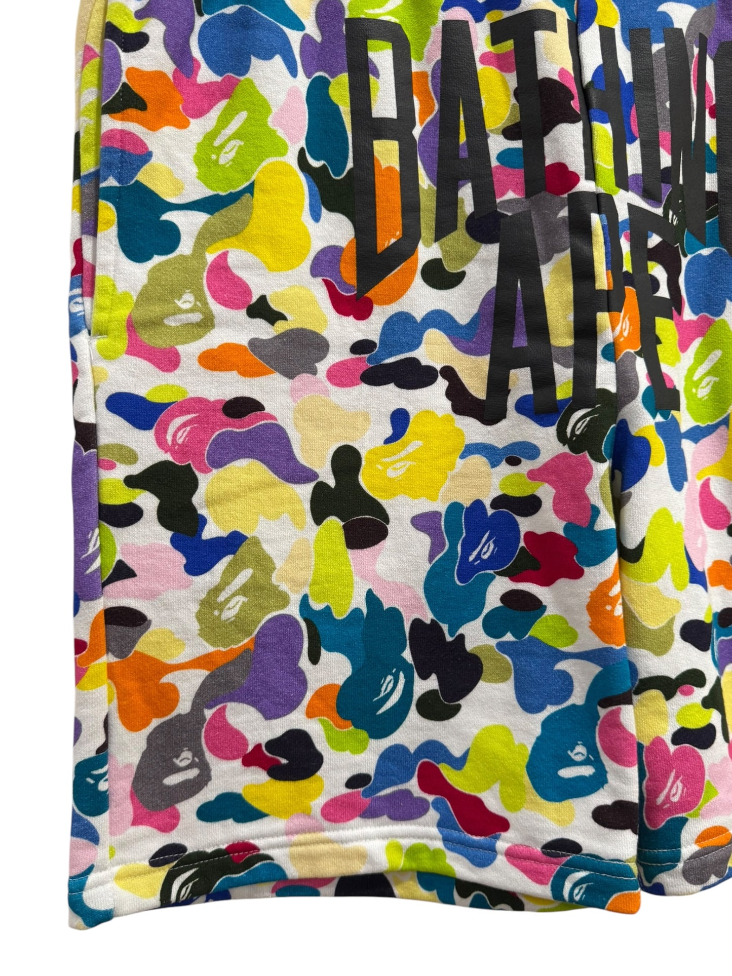 BAPE NYC Logo Sweat Shorts Multi Camo White