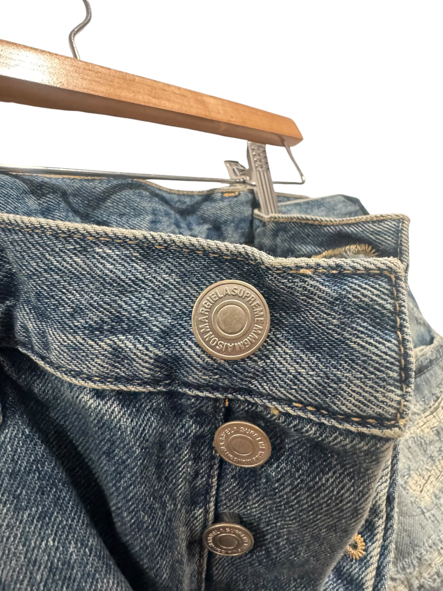 Supreme MM6 Maison Margiela Distressed Loose Fit Selvedge Jean Blue