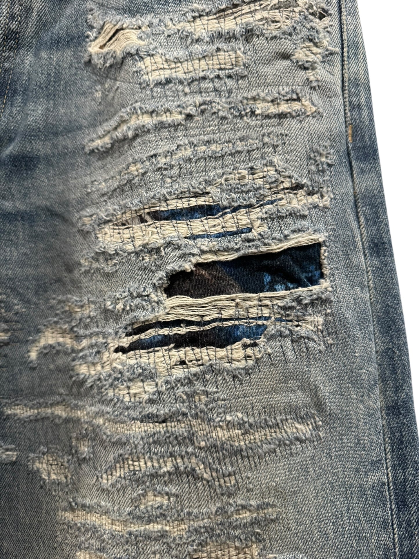 Supreme MM6 Maison Margiela Distressed Loose Fit Selvedge Jean Blue