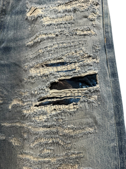 Supreme MM6 Maison Margiela Distressed Loose Fit Selvedge Jean Blue