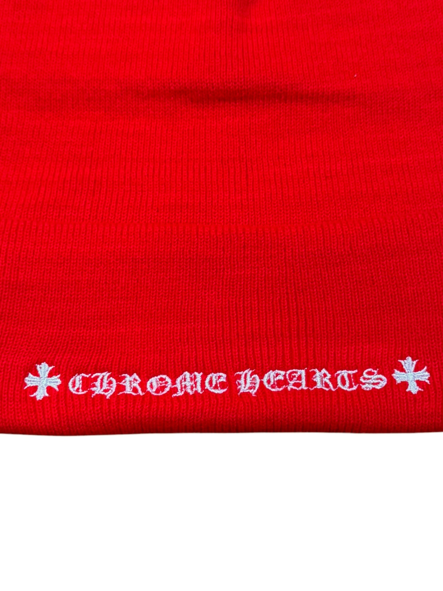 Chrome Hearts CH Logo Beanie Red White