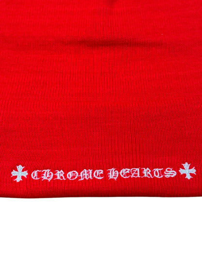 Chrome Hearts CH Logo Beanie Red White