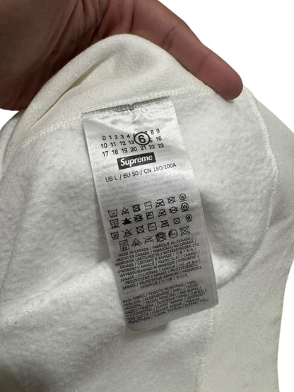 Supreme MM6 Maison Margiela Foil Box Logo Hoodie White