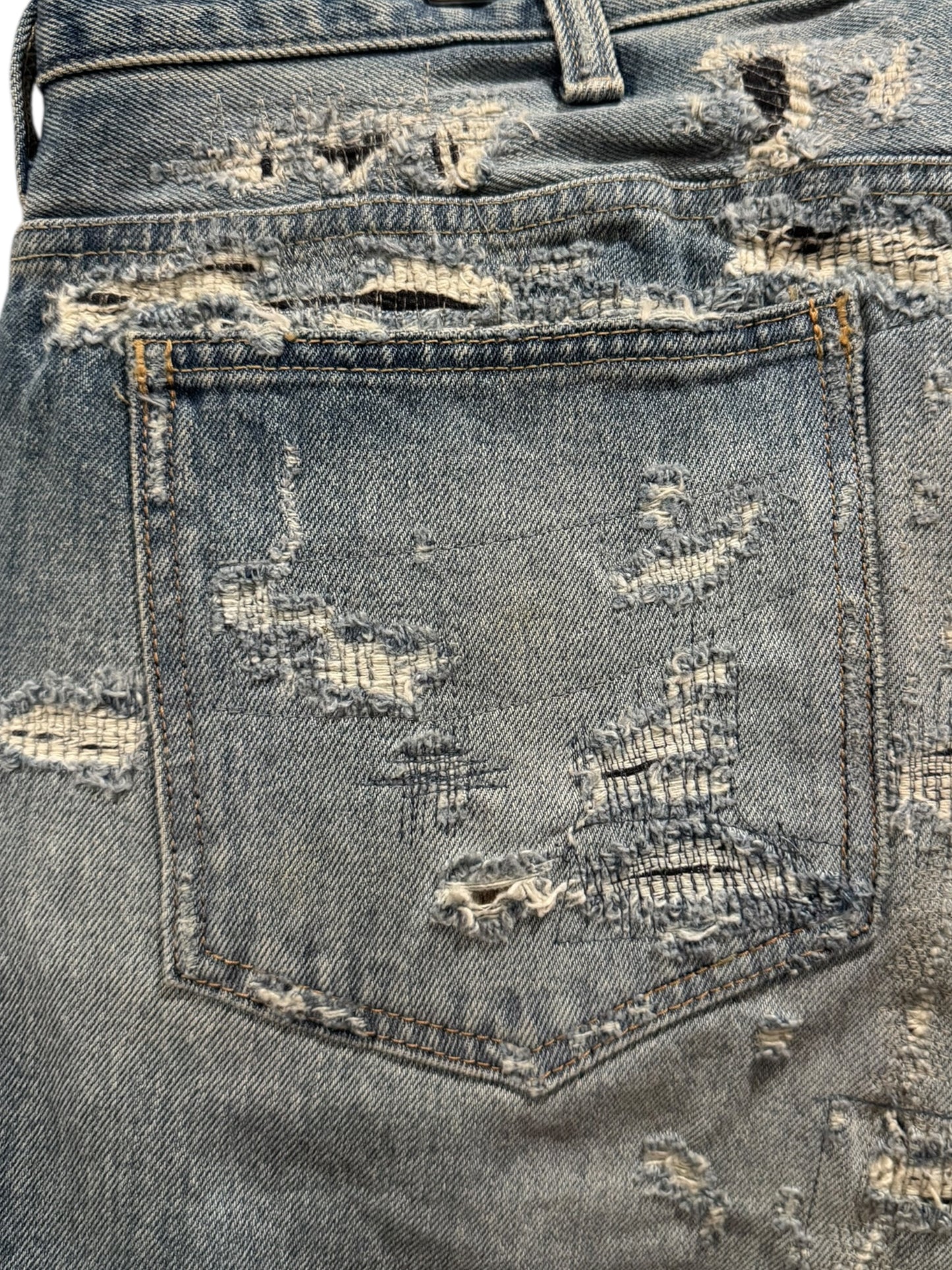 Supreme MM6 Maison Margiela Distressed Loose Fit Selvedge Jean Blue