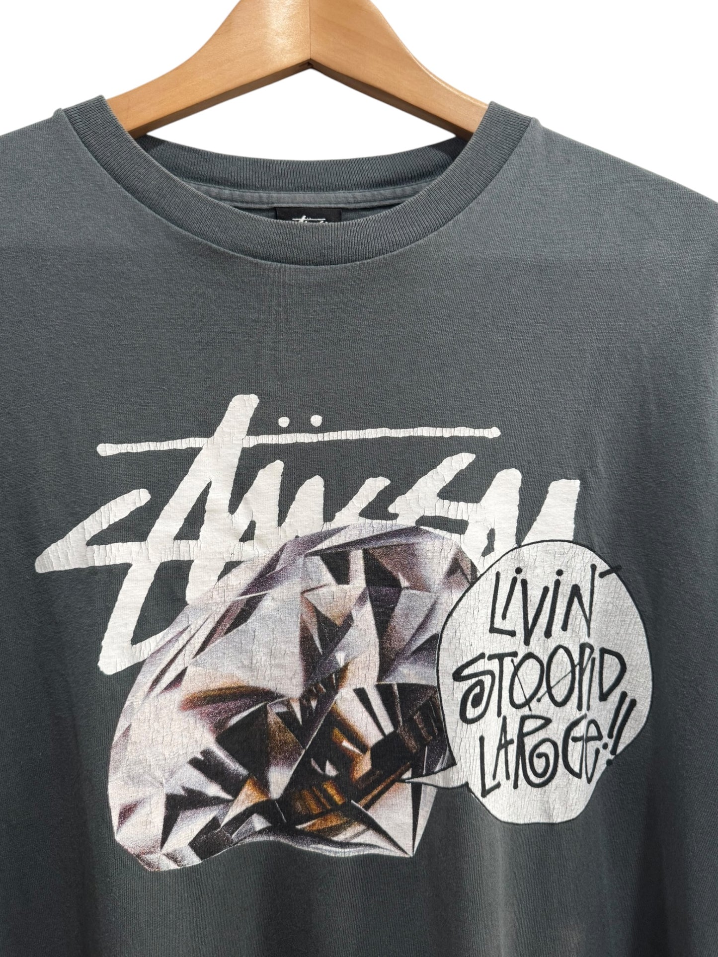Stussy Livin Stoopid Large Tee Grey