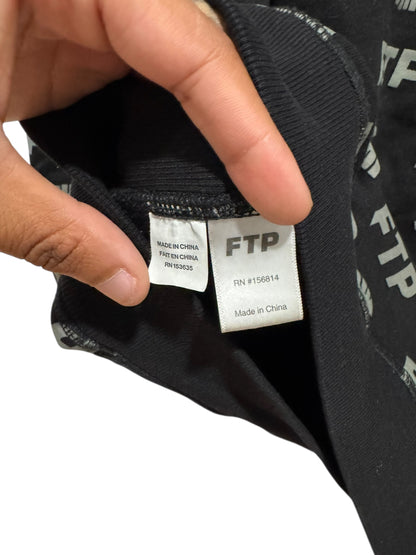 FTP x Undefeated All Over Print Hoodie Black