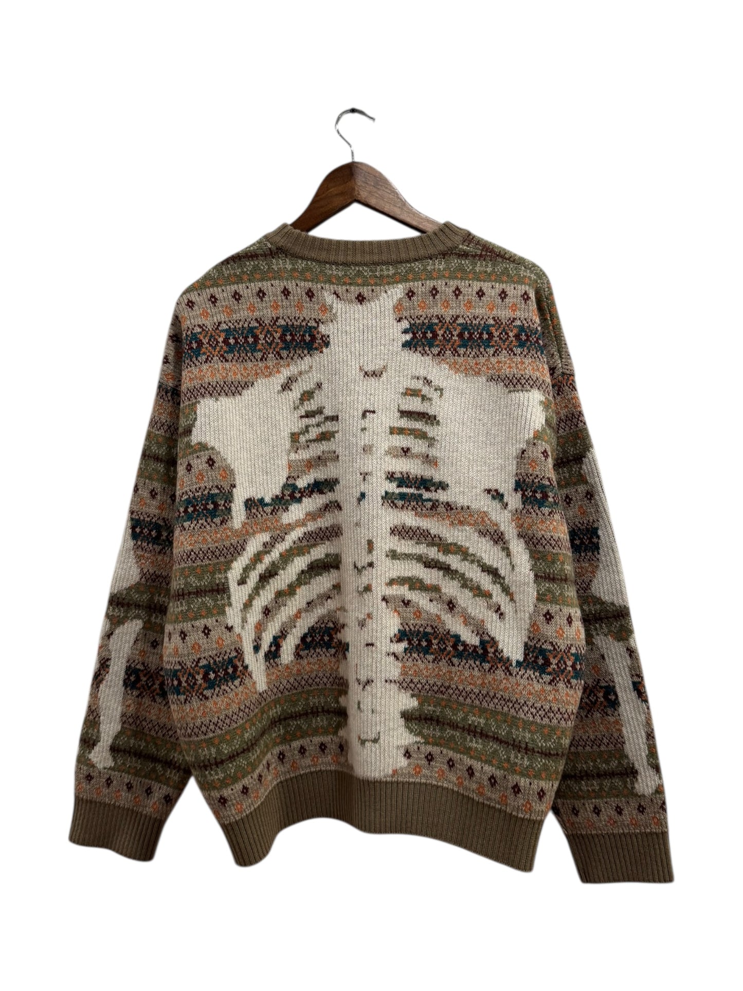 Kapital 7G Wool Fair Isle Bone Sweater Brown Multicolor