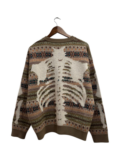 Kapital 7G Wool Fair Isle Bone Sweater Brown Multicolor