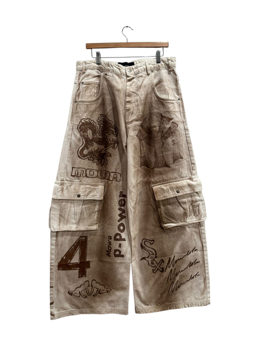Mowalola x Travis Scott Cactus Jack Logo Cargo Pants Ash