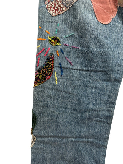 Kapital 14oz Monkey Cisco Patchwork Hippie Insane Jeans Blue