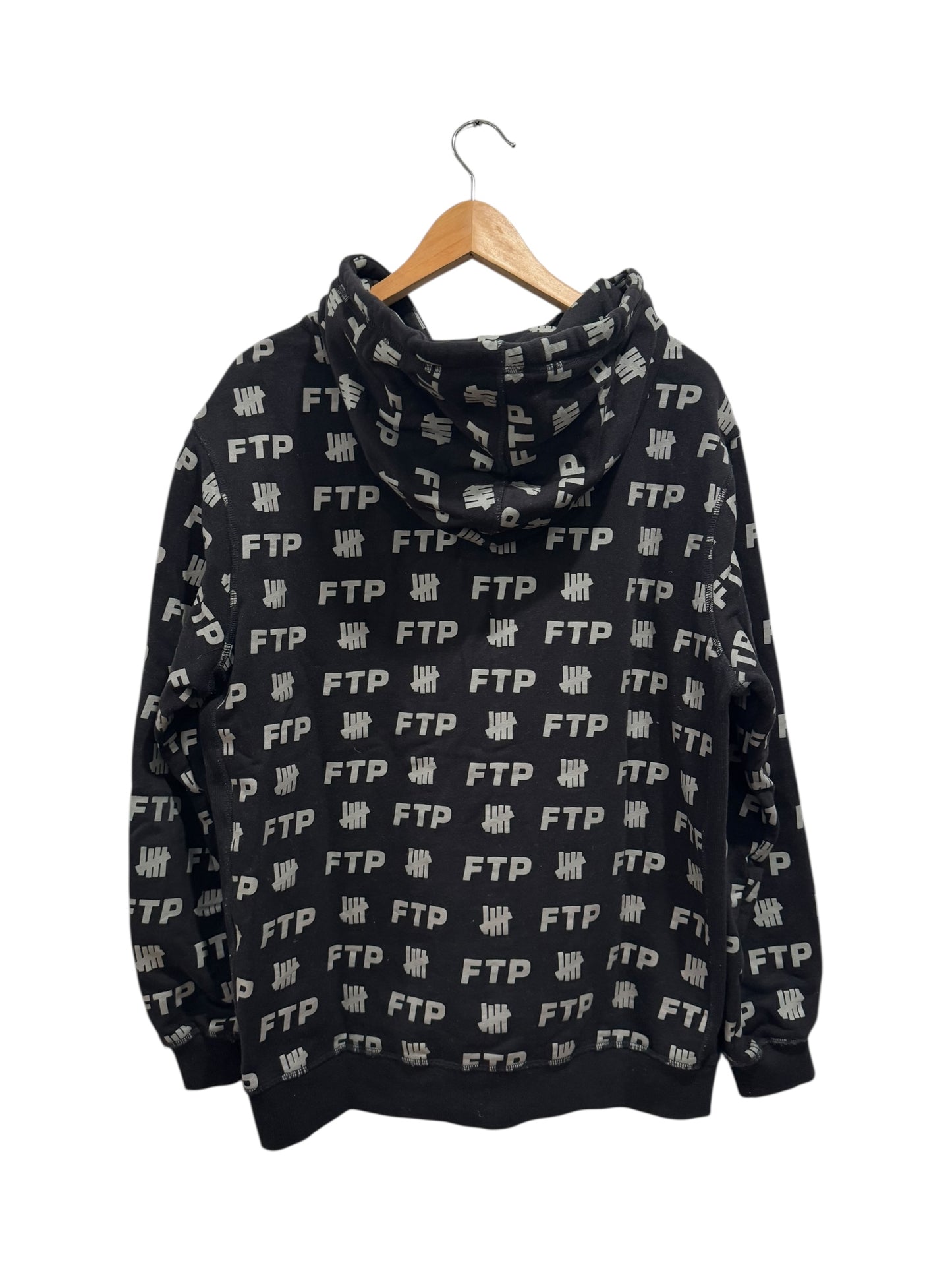 FTP x Undefeated All Over Print Hoodie Black