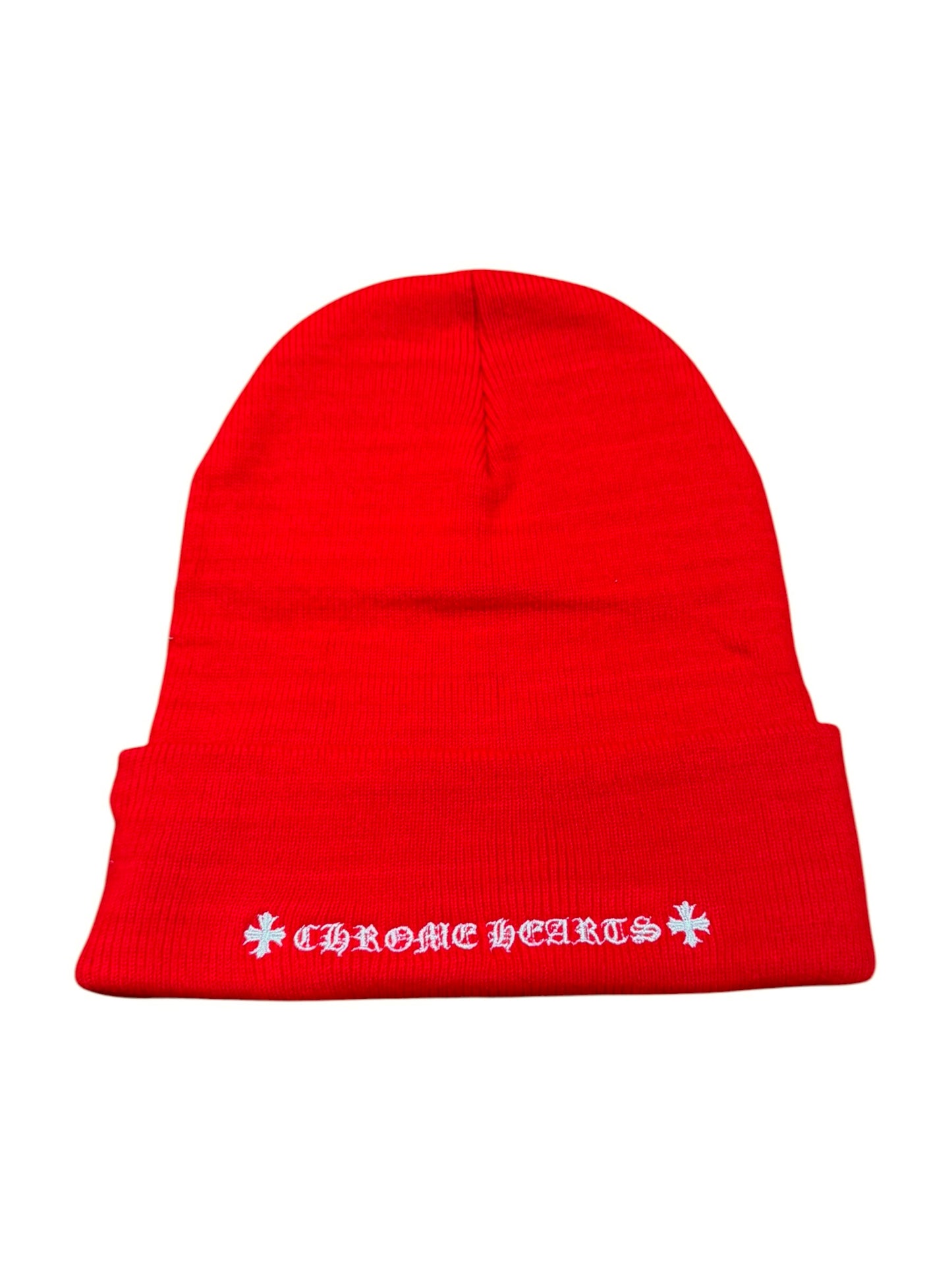 Chrome Hearts CH Logo Beanie Red White
