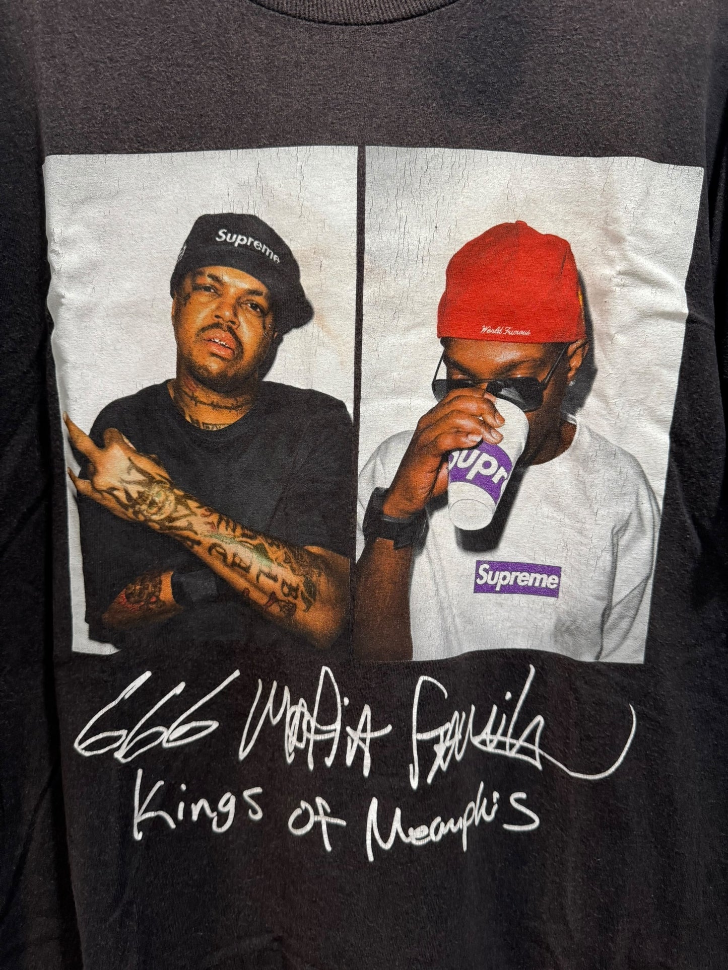Supreme Three 6 Mafia Photo Tee Black