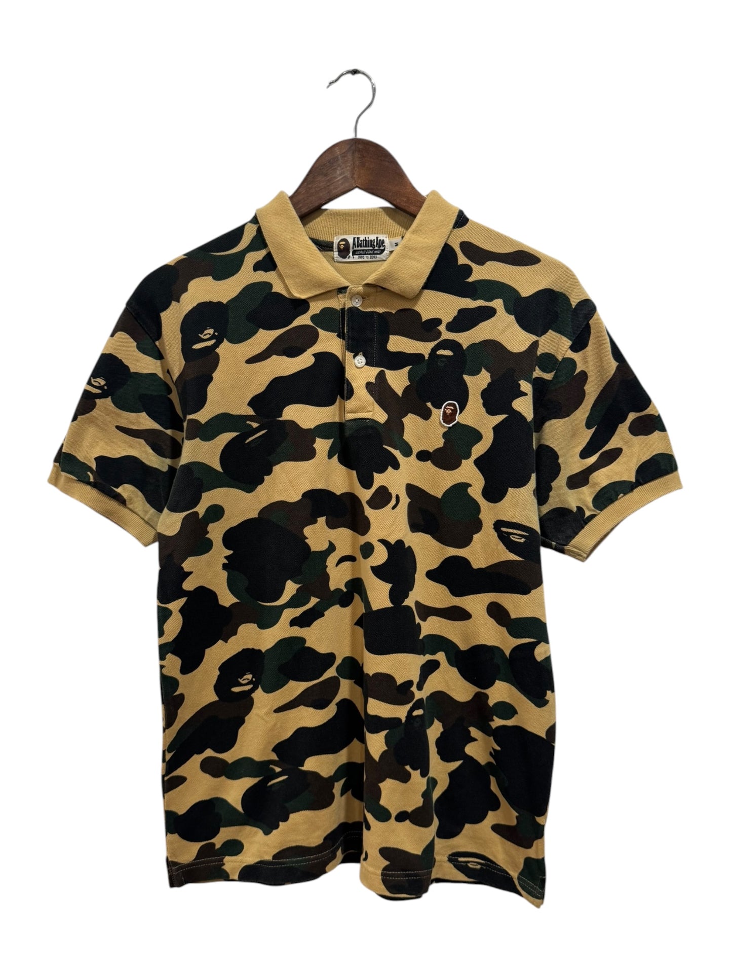 BAPE Color Camo Ape Head Polo Yellow Green