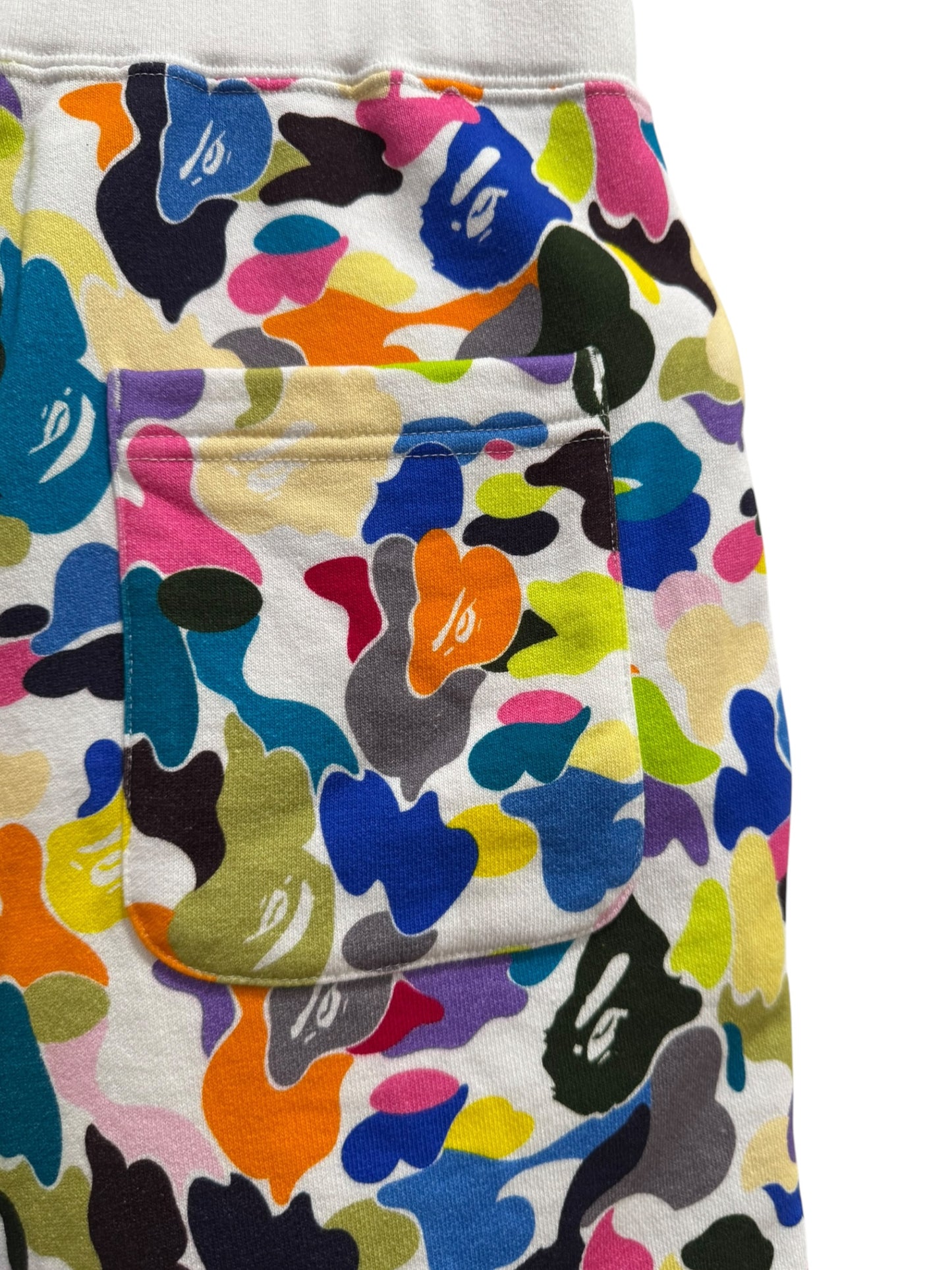 BAPE NYC Logo Sweat Shorts Multi Camo White