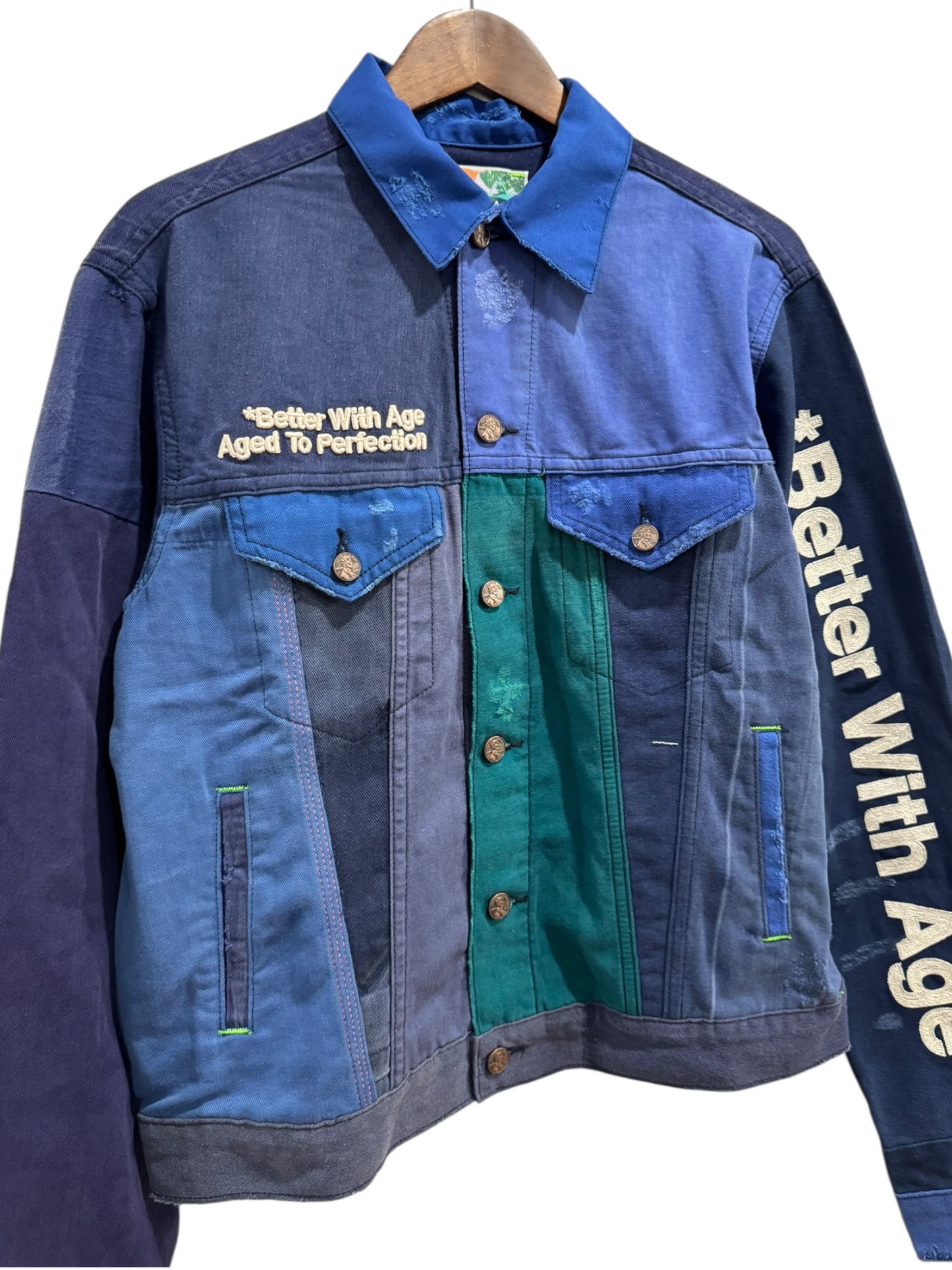 Better With Age Camion Reconstructed French Work Jacket Blue