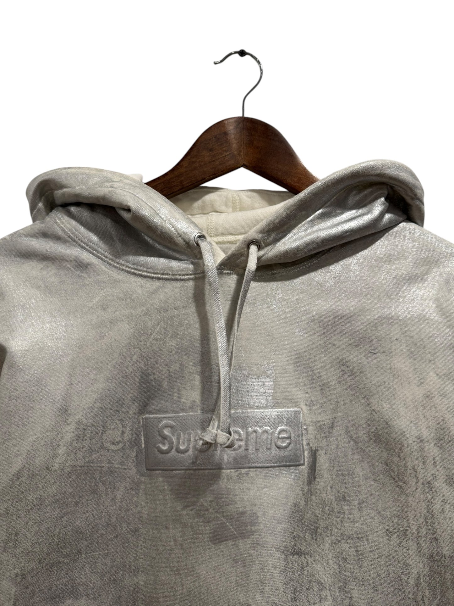 Supreme MM6 Maison Margiela Foil Box Logo Hoodie White